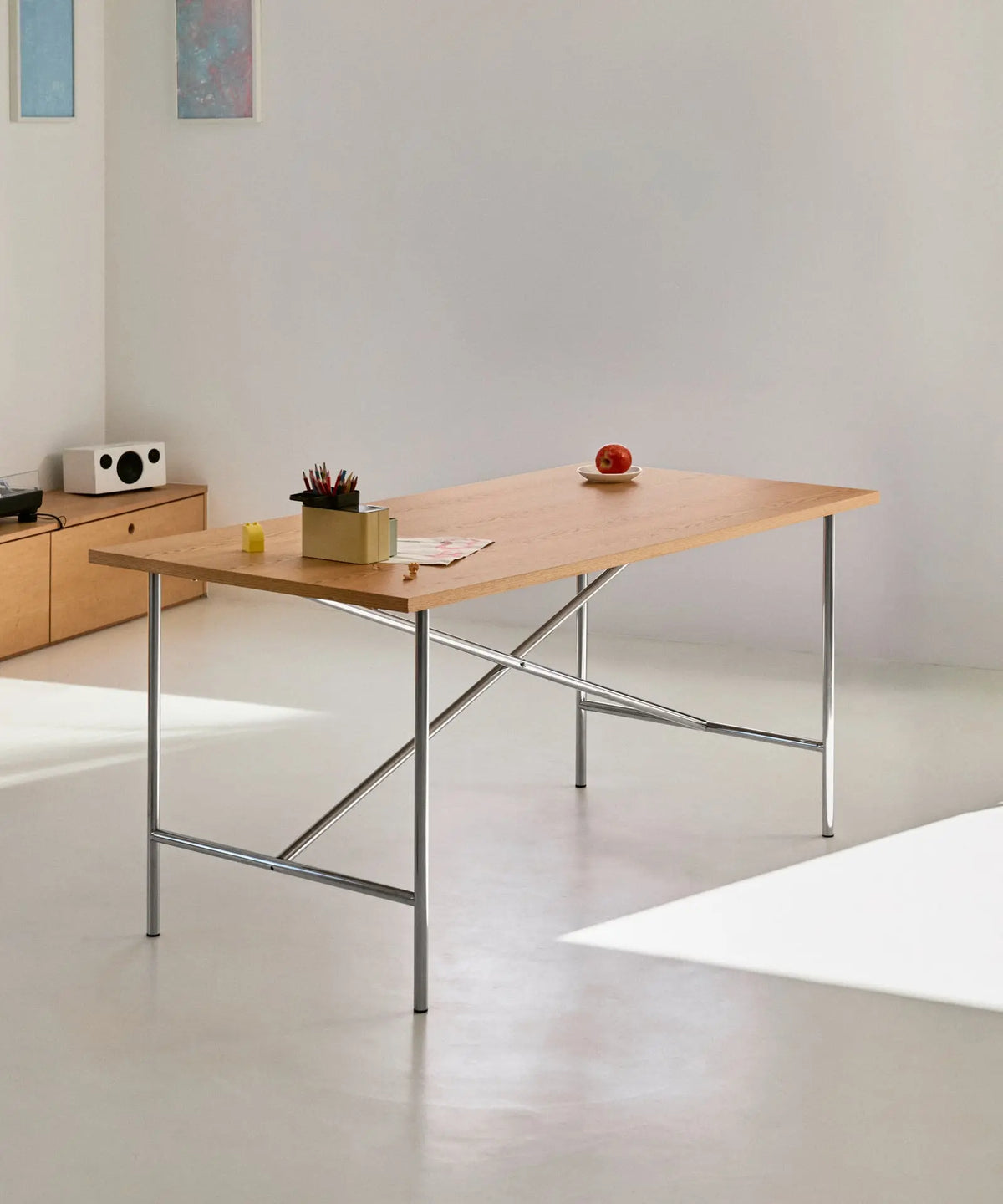 55097167118722 Mesa de Comedor Rectangular en Madera y Metal Minel (160x80cm) Mesas de Madera Northdeco