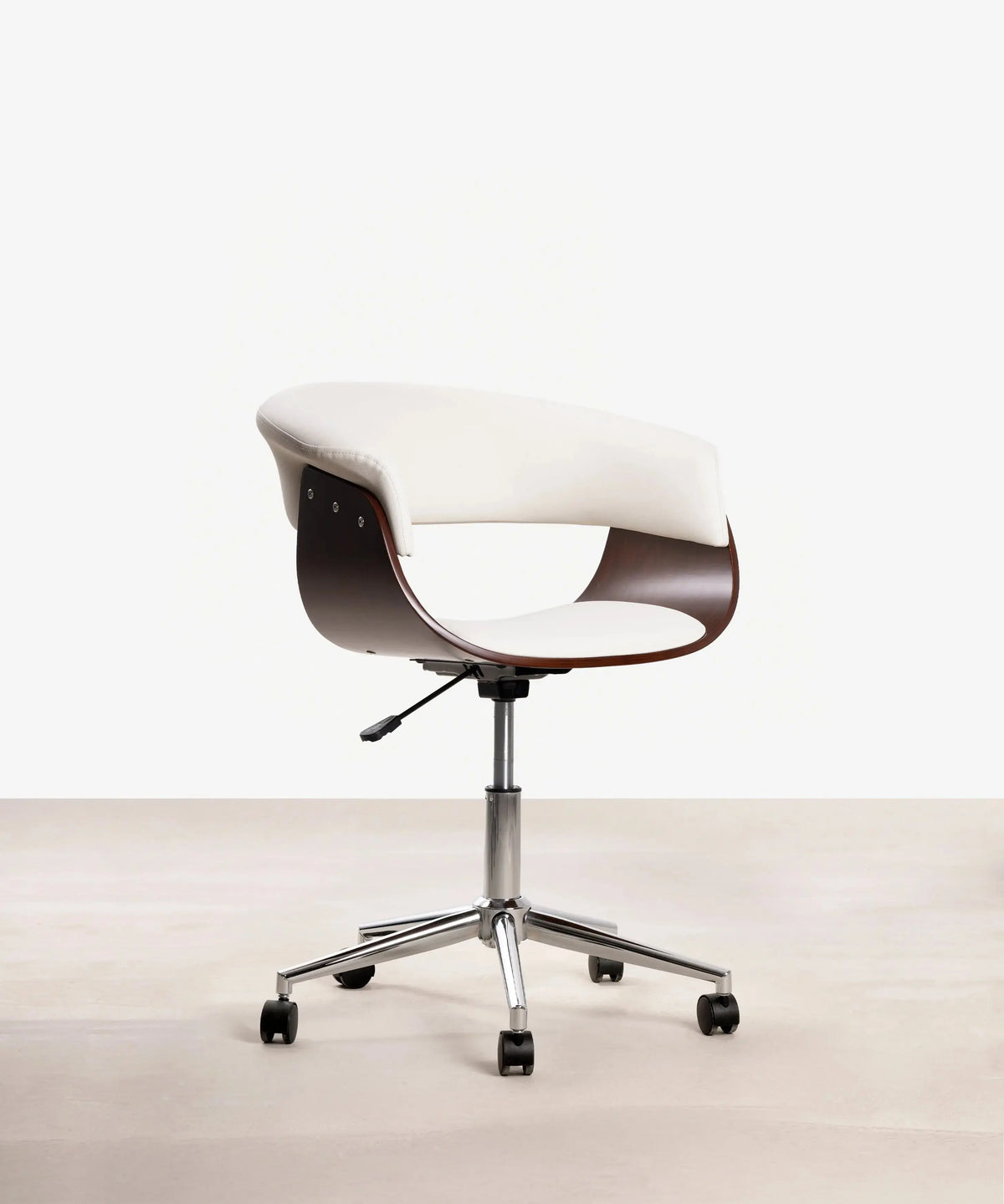 42013165781171 Silla de Escritorio Beckett Sillas de Oficina Northdeco Blanco-Nogal