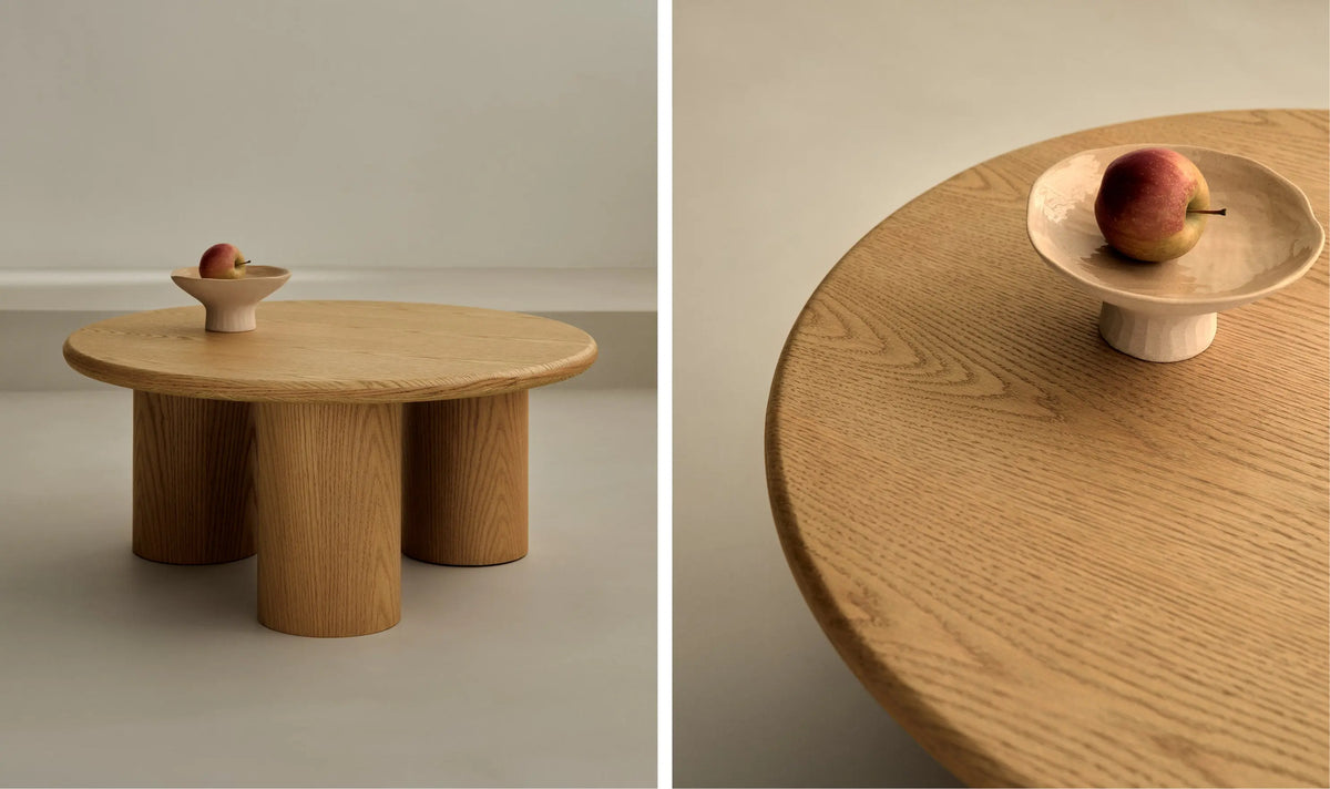 54936385061250 Mesa de Centro Redonda en Madera Aisha (80 cm) Mesas de Madera Northdeco