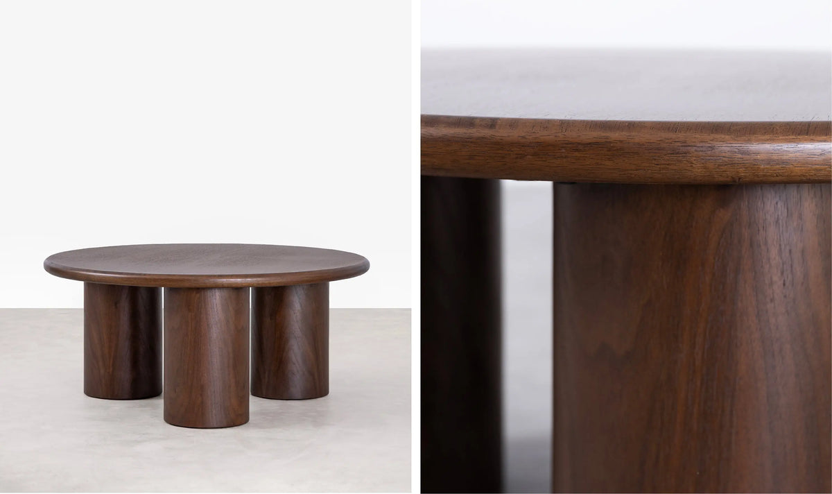 54936385094018 Mesa de Centro Redonda en Madera Aisha (80 cm) Mesas de Madera Northdeco