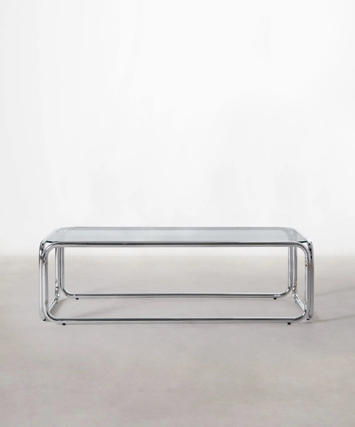 56320204308866 Mesa de Centro Rectangular de Metal y Cristal Templado Mai (120x60cm) Mesas Auxiliares Northdeco