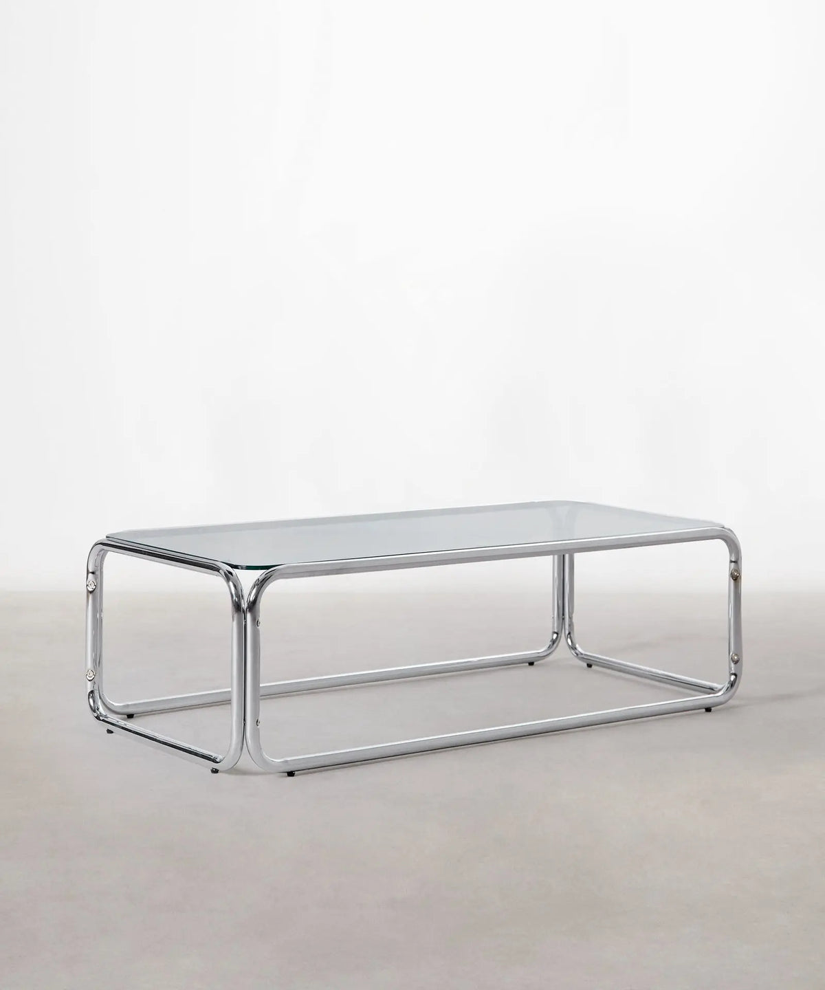 56320204308866 Mesa de Centro Rectangular de Metal y Cristal Templado Mai (120x60cm) Mesas Auxiliares Northdeco
