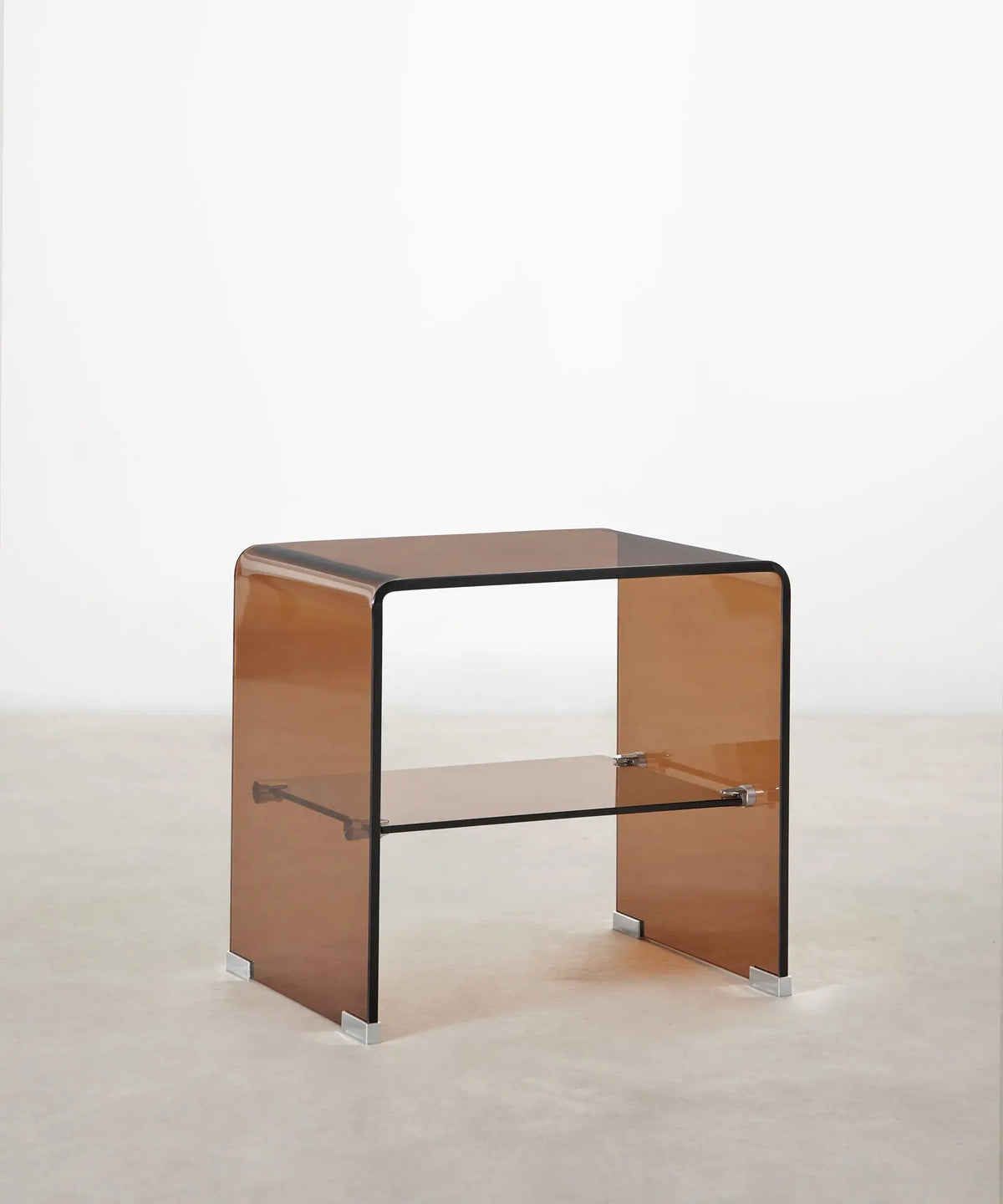 55391258837378 Mesa Auxiliar de Cristal Templado Siena (47x45 cm) Mesas de Cristal Northdeco