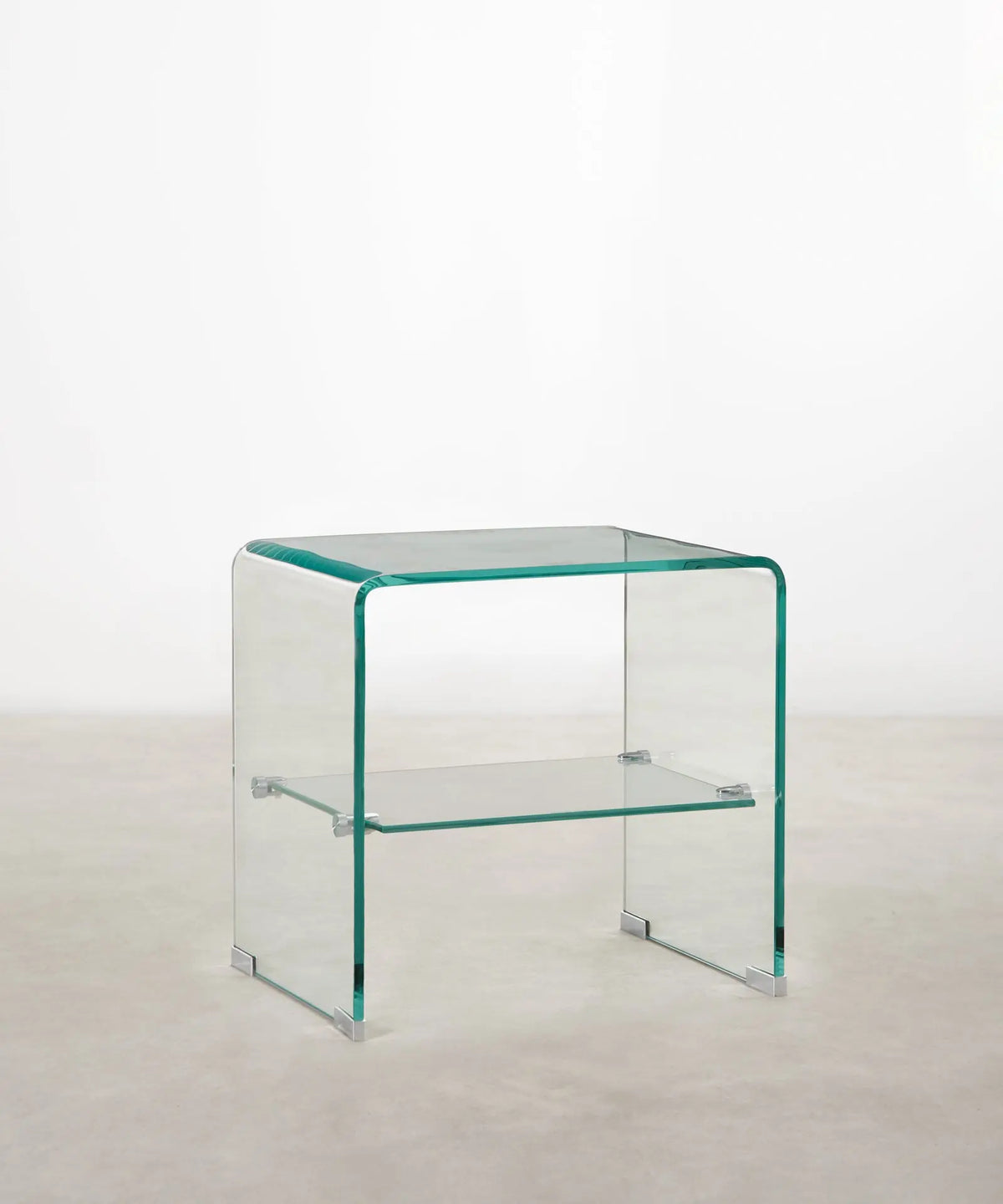 55391258804610 Mesa Auxiliar de Cristal Templado Siena (47x45 cm) Mesas de Cristal Northdeco