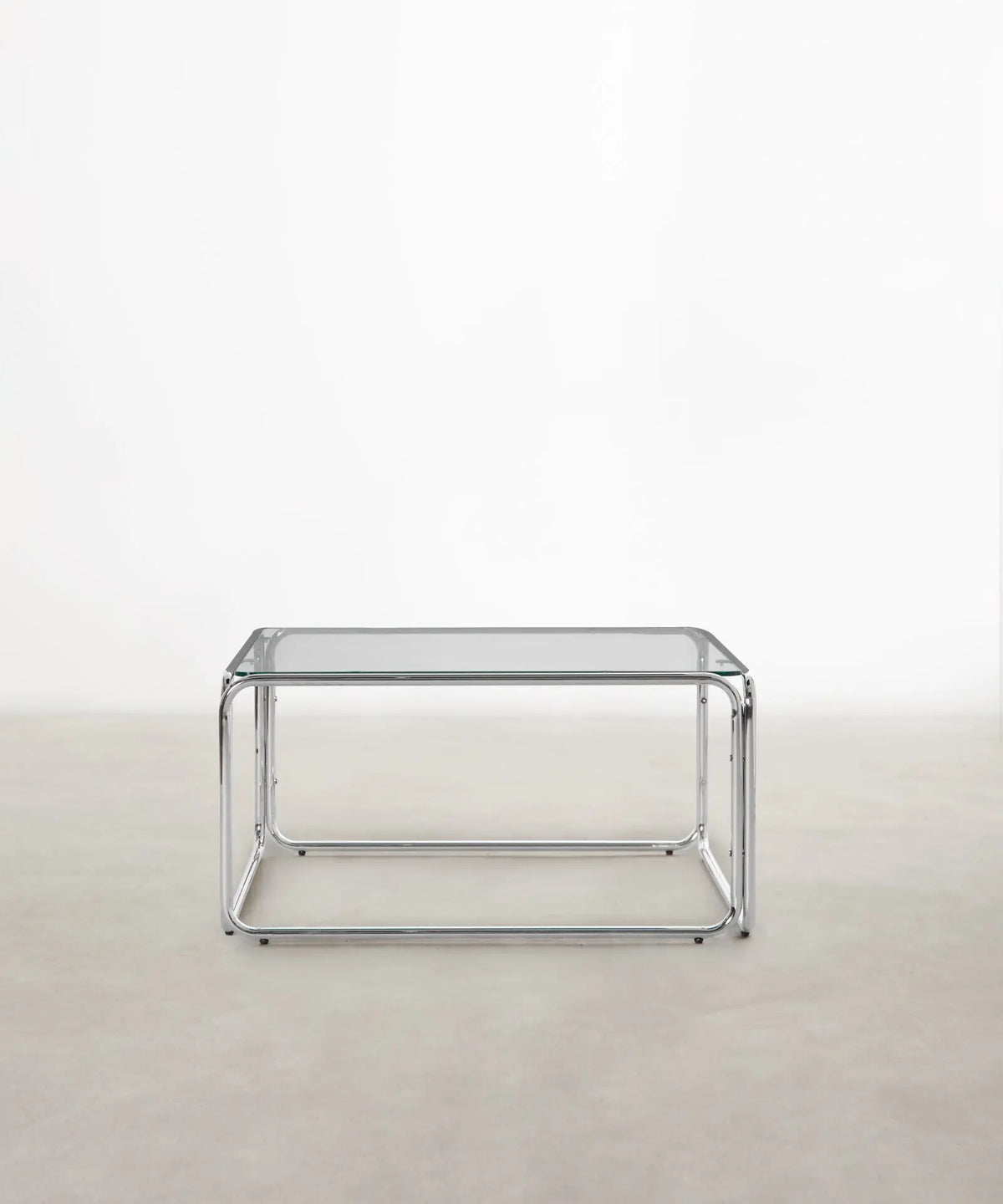 55253603549570 Mesa de Centro Cuadrada de Metal y Cristal Templado Cos (80x80cm) Mesas de Centro Northdeco