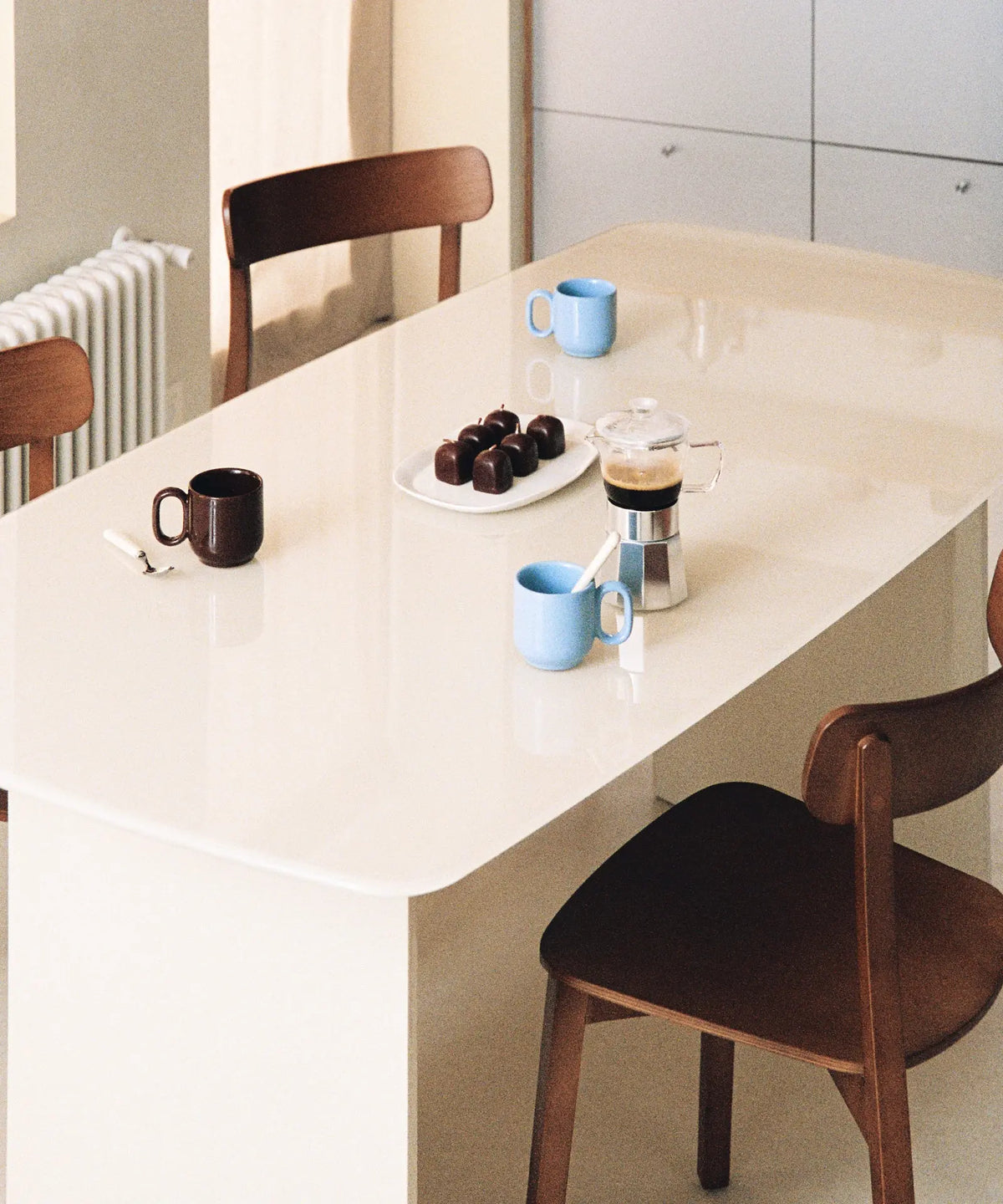 56662233907586 Mesa de Comedor en Cristal y Acero Cromado Landa Mesas Auxiliares Northdeco