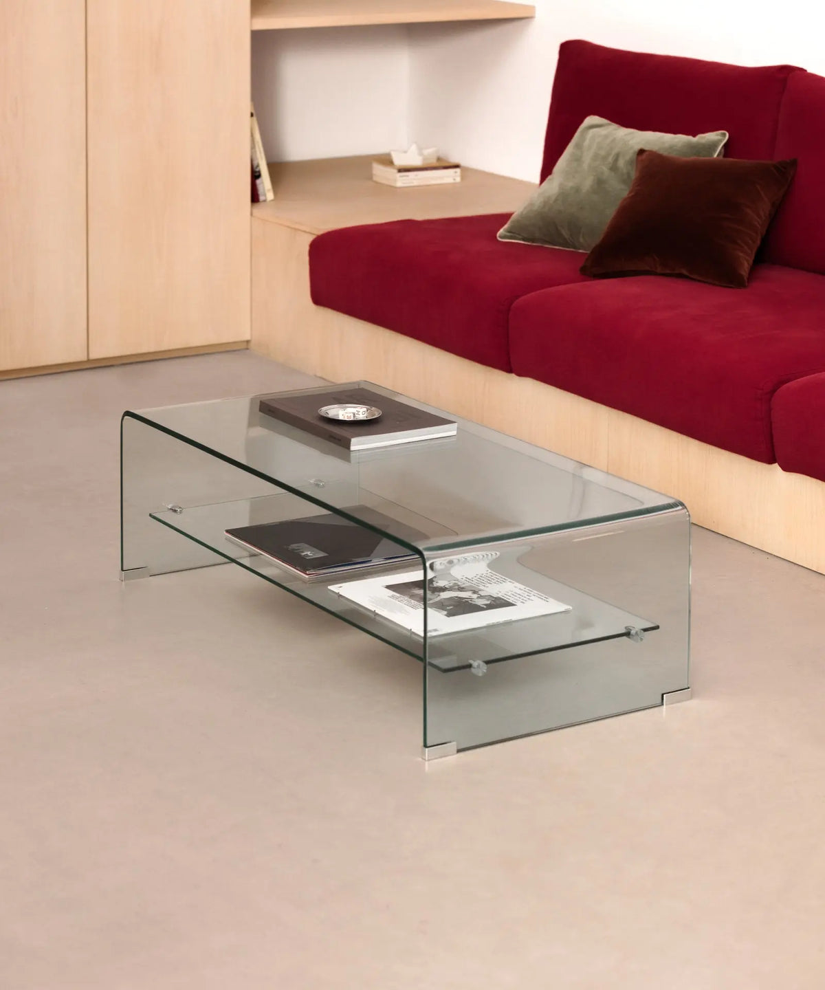 55390636179842 Mesa Centro de Cristal Templado Olivier (110x55 cm) Mesas de Cristal Northdeco