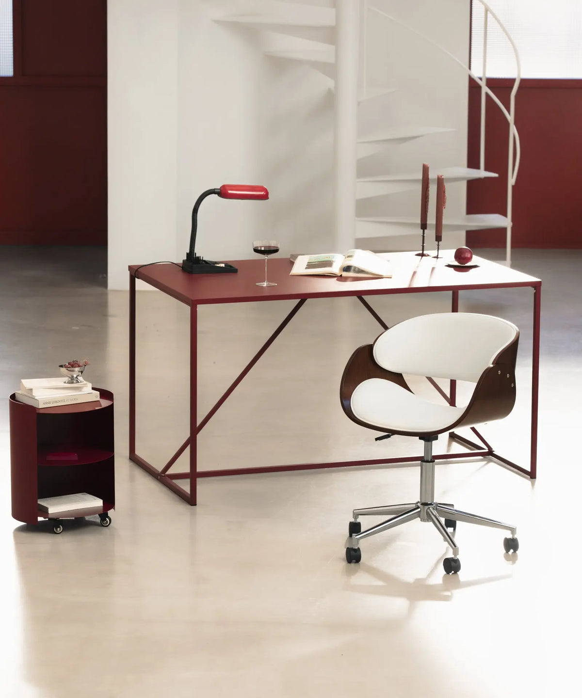 42012989915315 Silla de Escritorio de Polipiel y Madera Debbie Sillas de Oficina Northdeco
