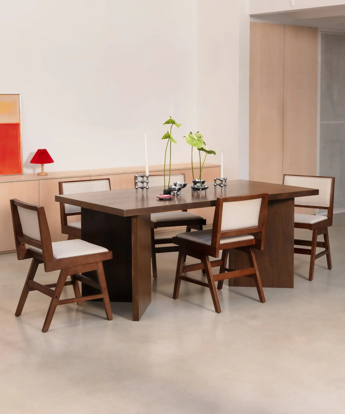 55179669078402 Silla de Comedor en Madera y Tapizada Matilde Sillas de madera Northdeco