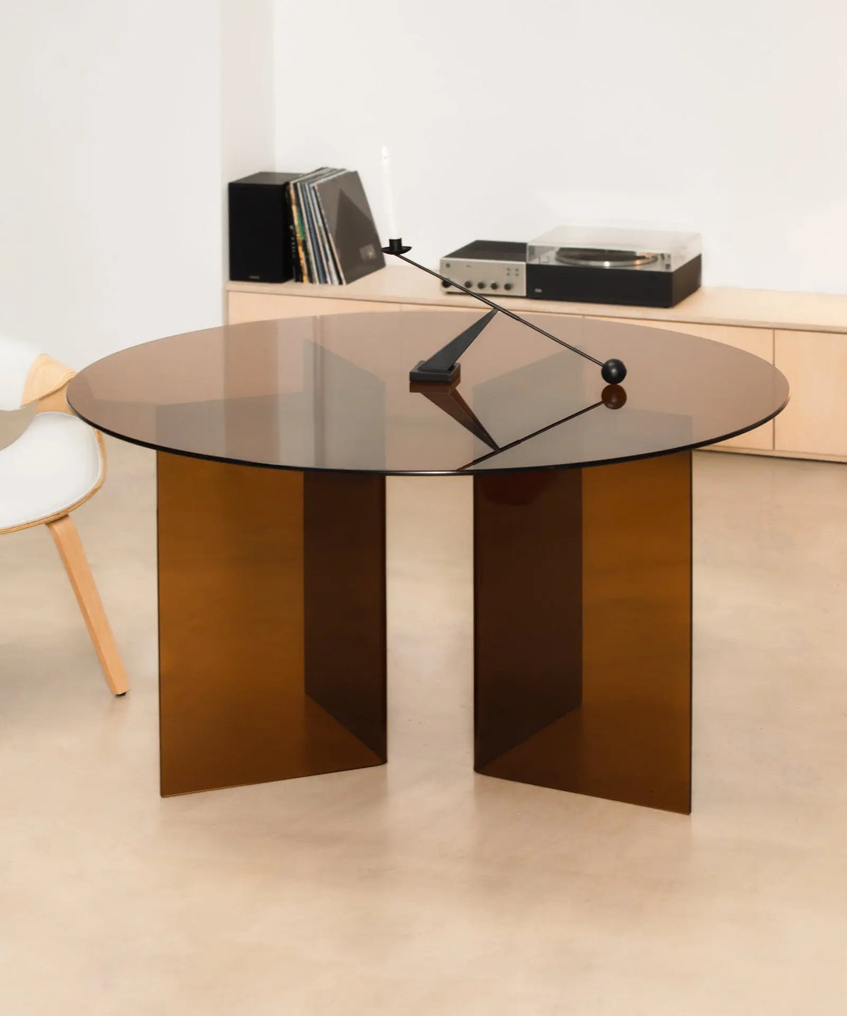 48462090371409 Mesa de Comedor Redonda de Cristal Templado Ona 137 cm Mesas de Cristal Northdeco