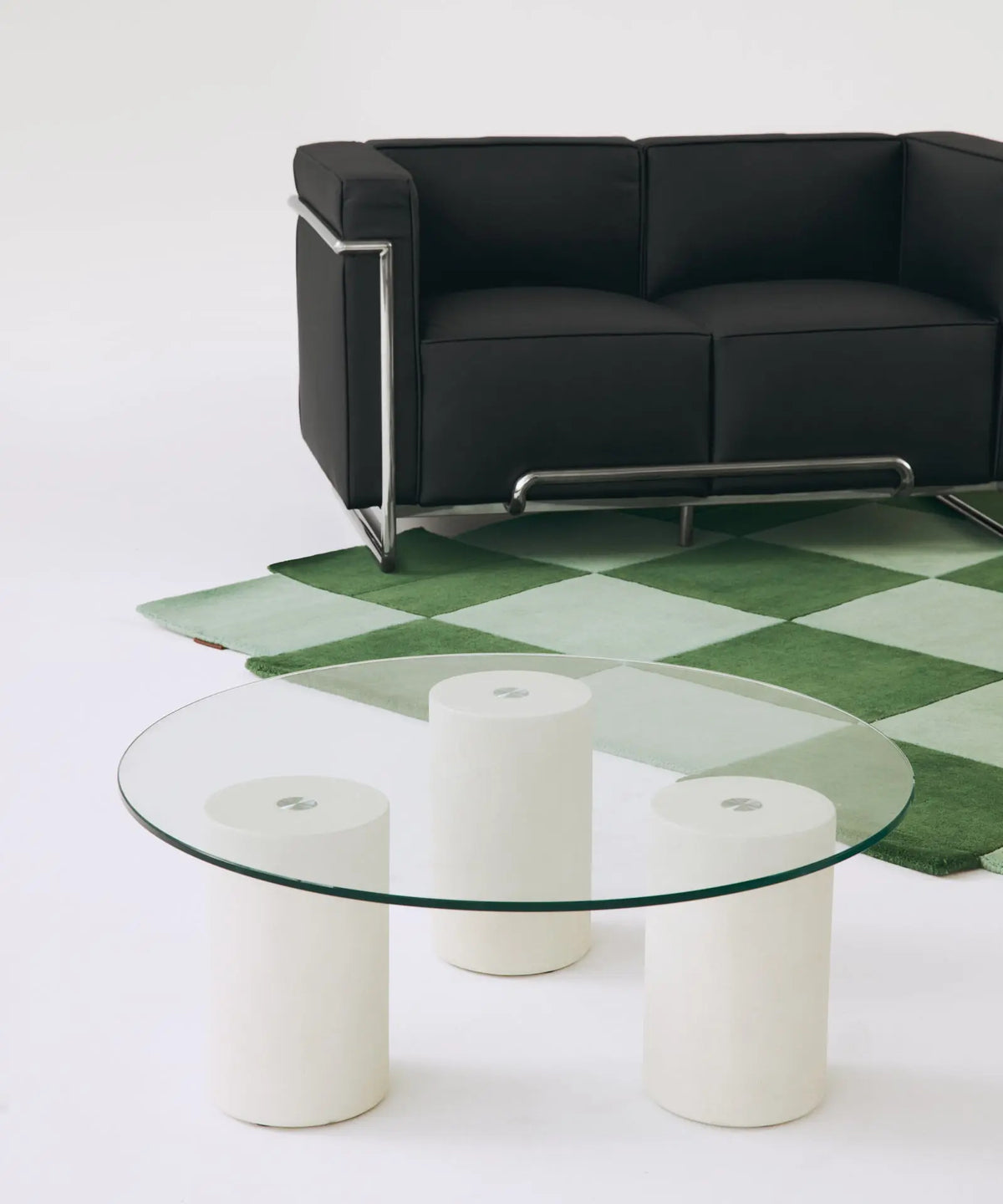 55284224786818 Mesa de Centro Redonda en Cristal Nora (80 cm) Mesas de Madera Northdeco