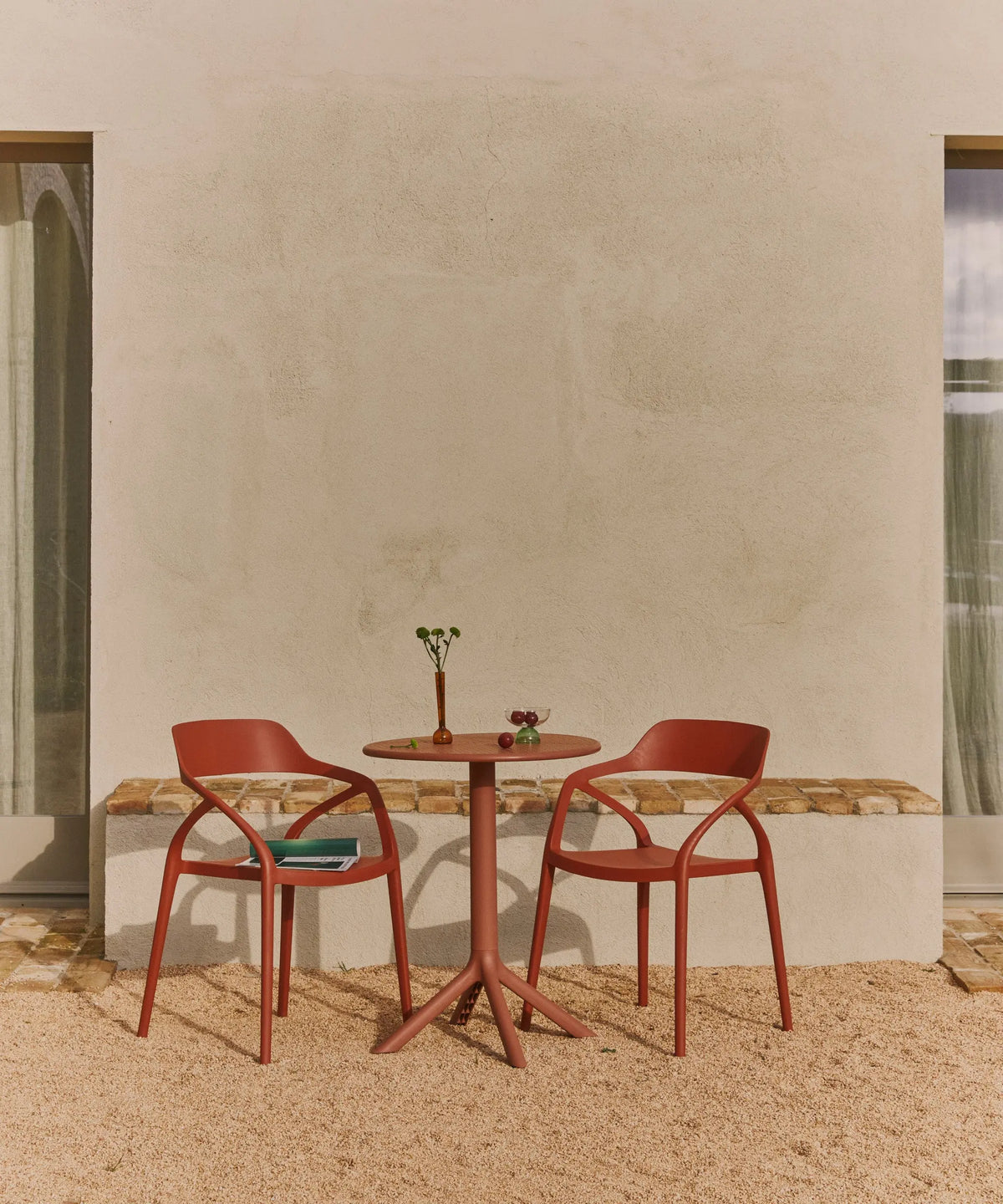 55036310618498 Mesa de Jardín Redonda Briza (80 cm)  Northdeco Naranja