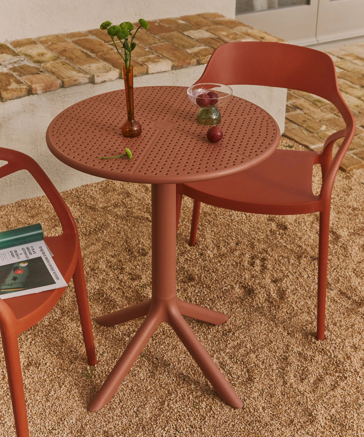 55036310618498 Mesa de Jardín Redonda Briza (80 cm)  Northdeco Naranja