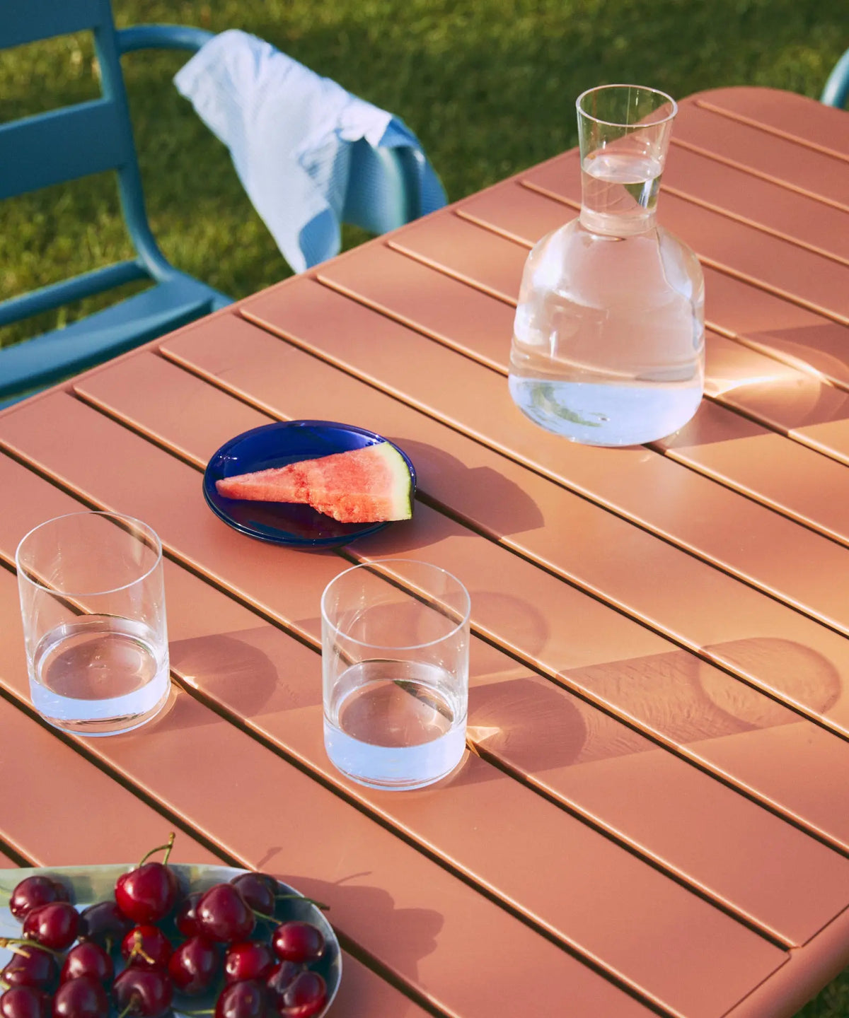 55102318969218 Mesa exterior de metal alargada Sora (140x70 cm) Mesas Northdeco