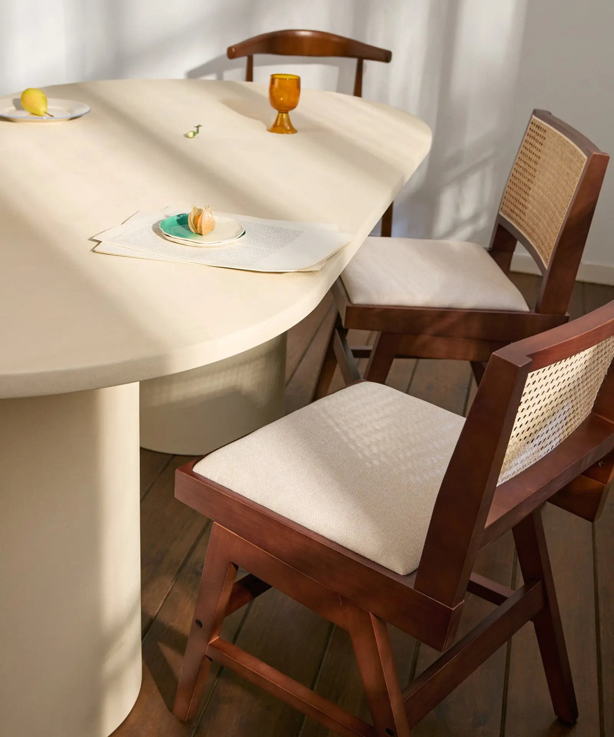 55180018418050 Silla de Comedor en Madera Tapizada Pauline Sillas de madera Northdeco