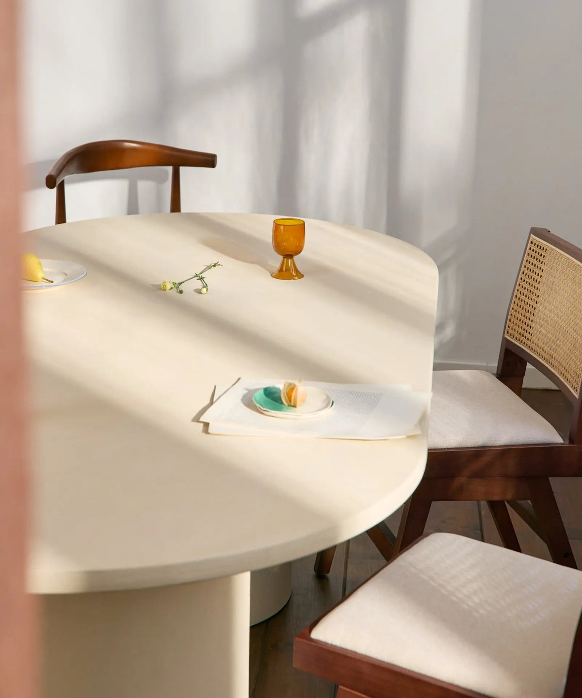 55283579289986 Mesa de Comedor Ovalada en Microcemento Juno (200 cm) Mesa de comedor Northdeco