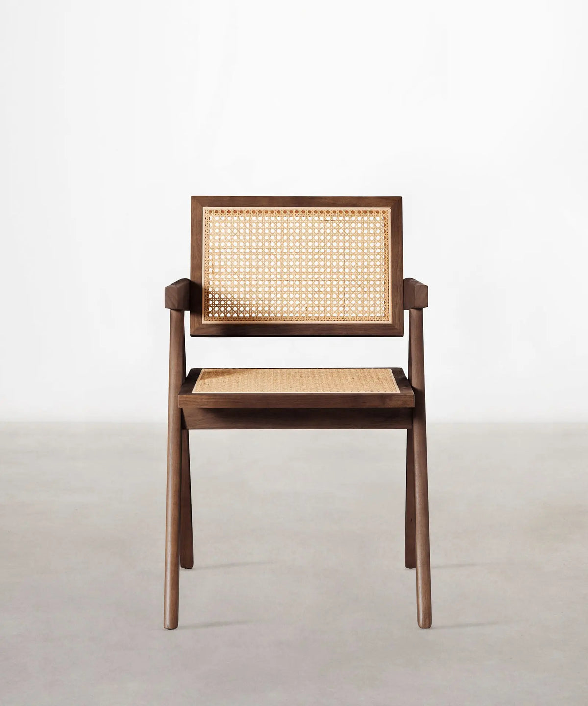 46640546054481 Silla de Comedor en Madera y Ratán con Reposabrazos Chiara Arms Sillas de Madera Northdeco