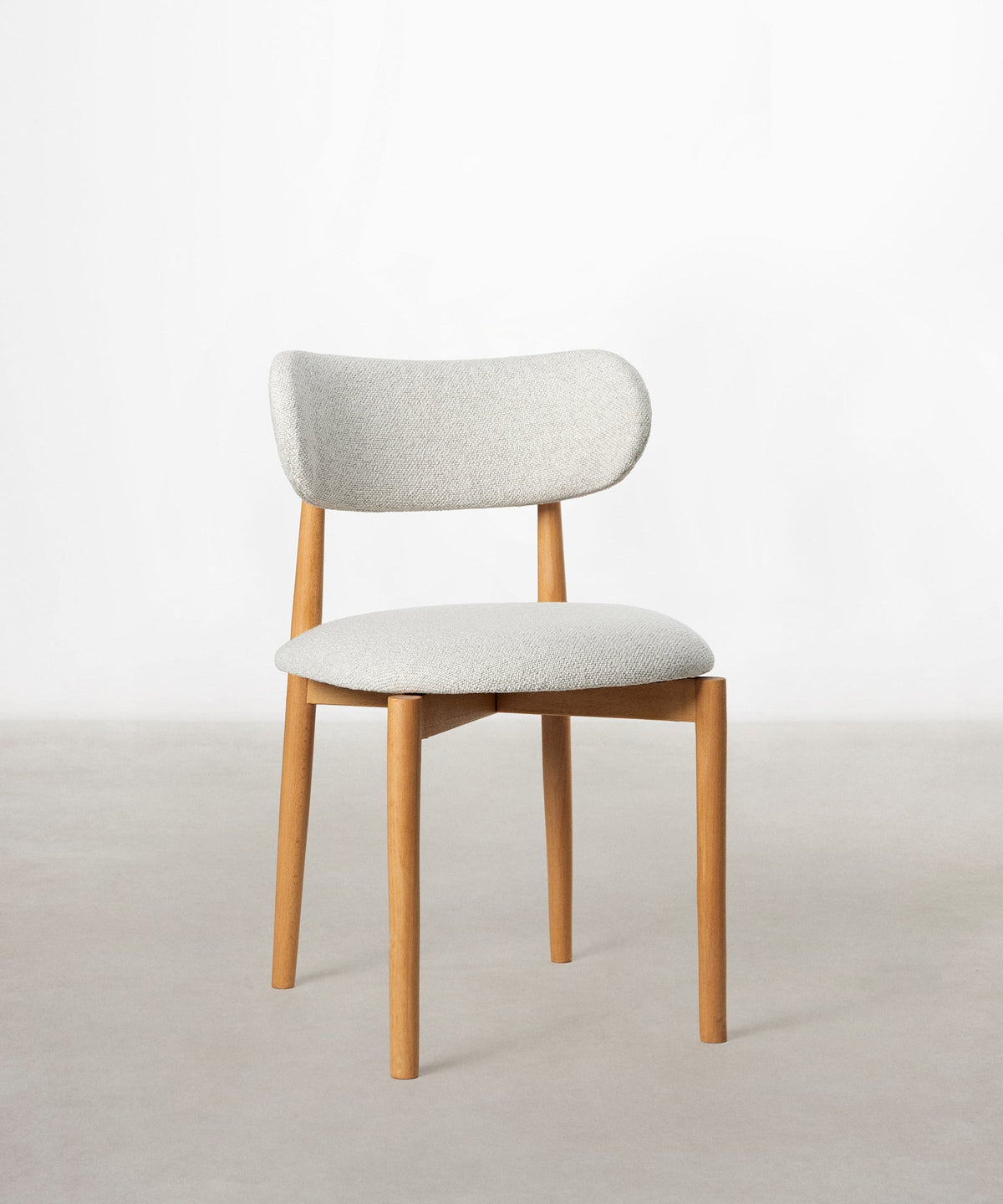 55966739988866 Silla de Comedor en Madera y Tapizada Dean Sillas Nórdicas Northdeco Natural-Beige