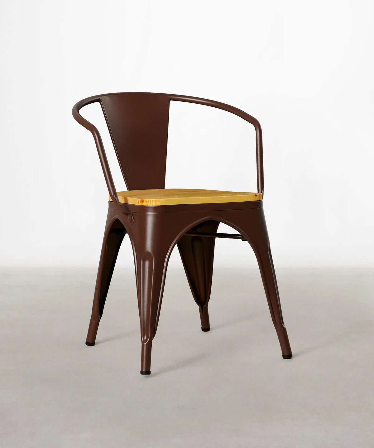 55815409729922 Silla de Comedor de Metal y Madera Tolik Wood Sillas Metálicas Northdeco Marrón