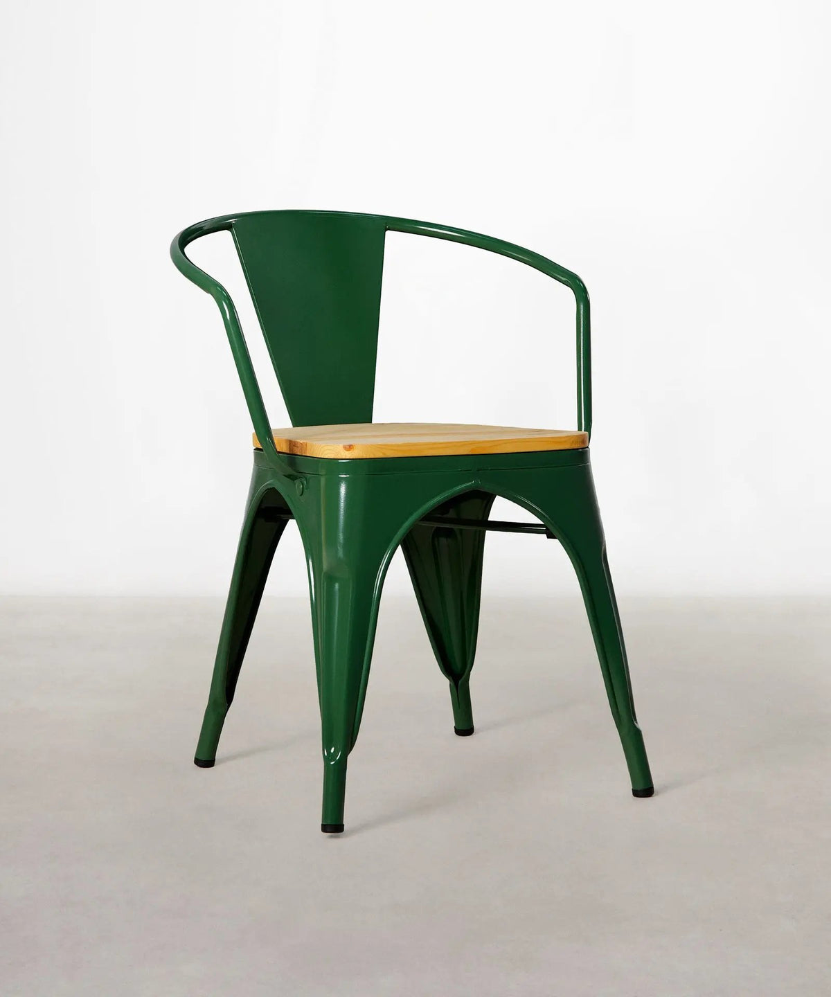 55815409795458 Silla de Comedor de Metal y Madera Tolik Wood Sillas Metálicas Northdeco Army Green