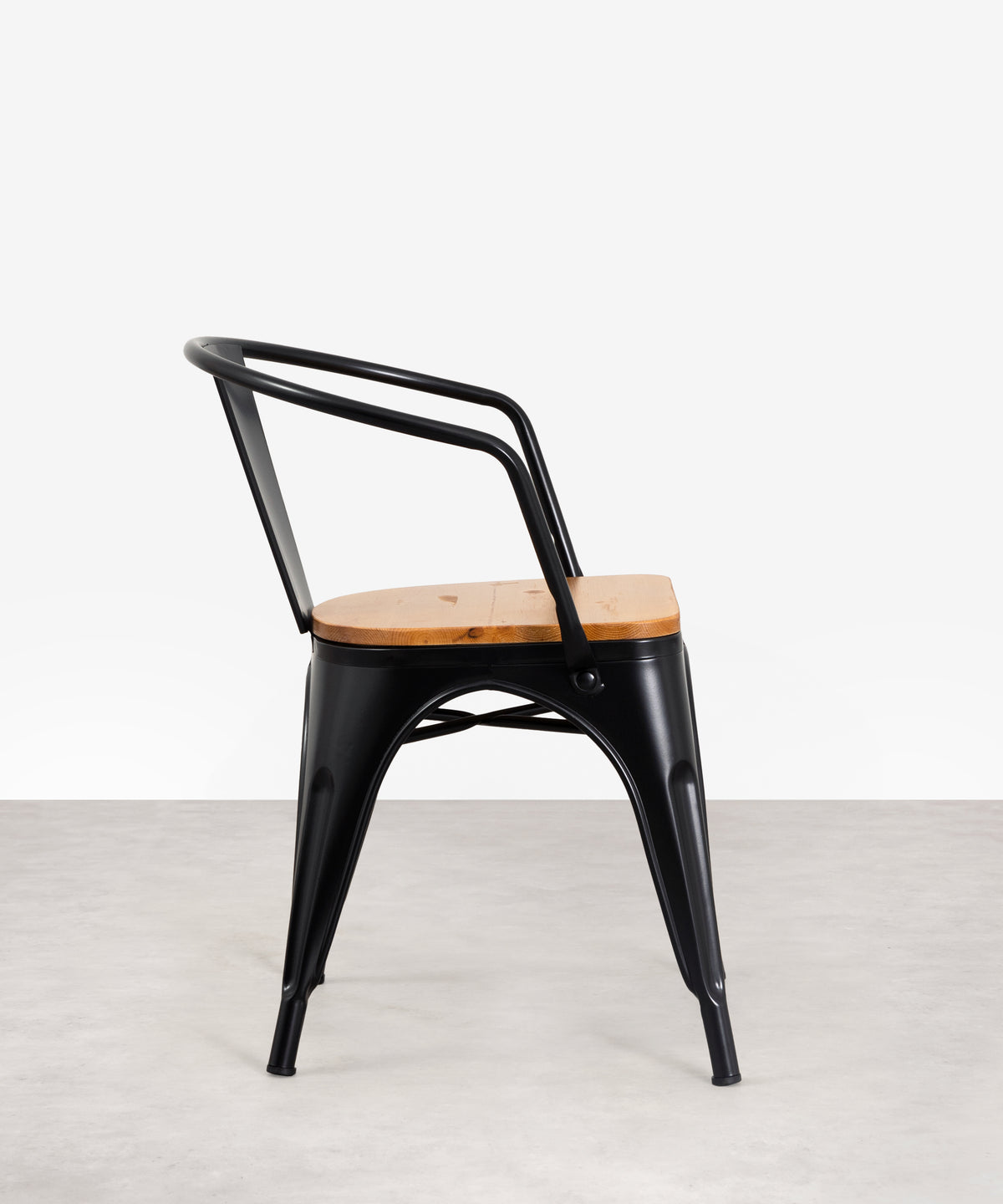 48502757654865 Silla de Metal Tolik Wood con Reposabrazos Sillas Metálicas Northdeco