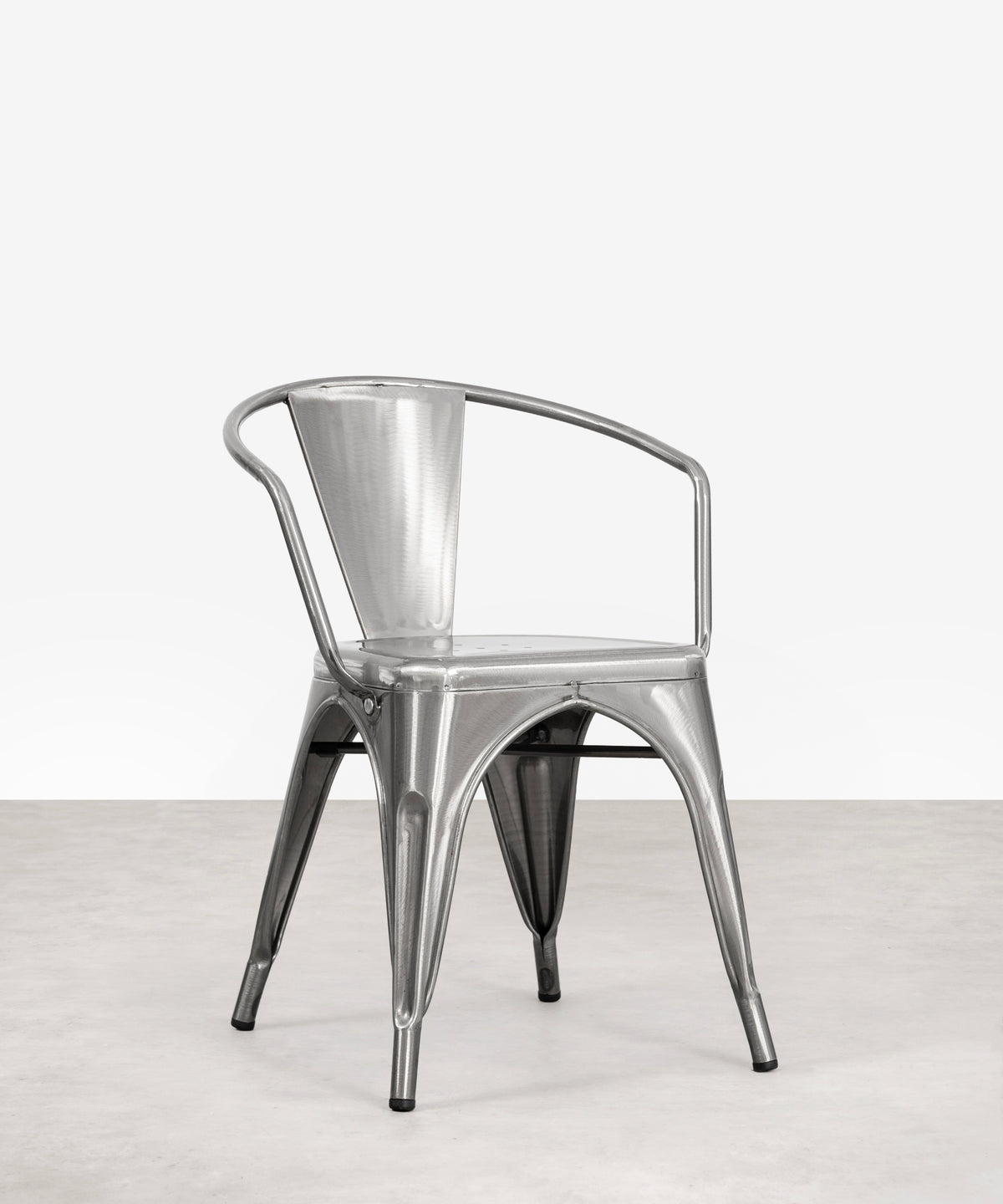 Silla de Metal Tolik con Reposabrazos - Polish Edition Sillas Metálicas Northdeco Cromado