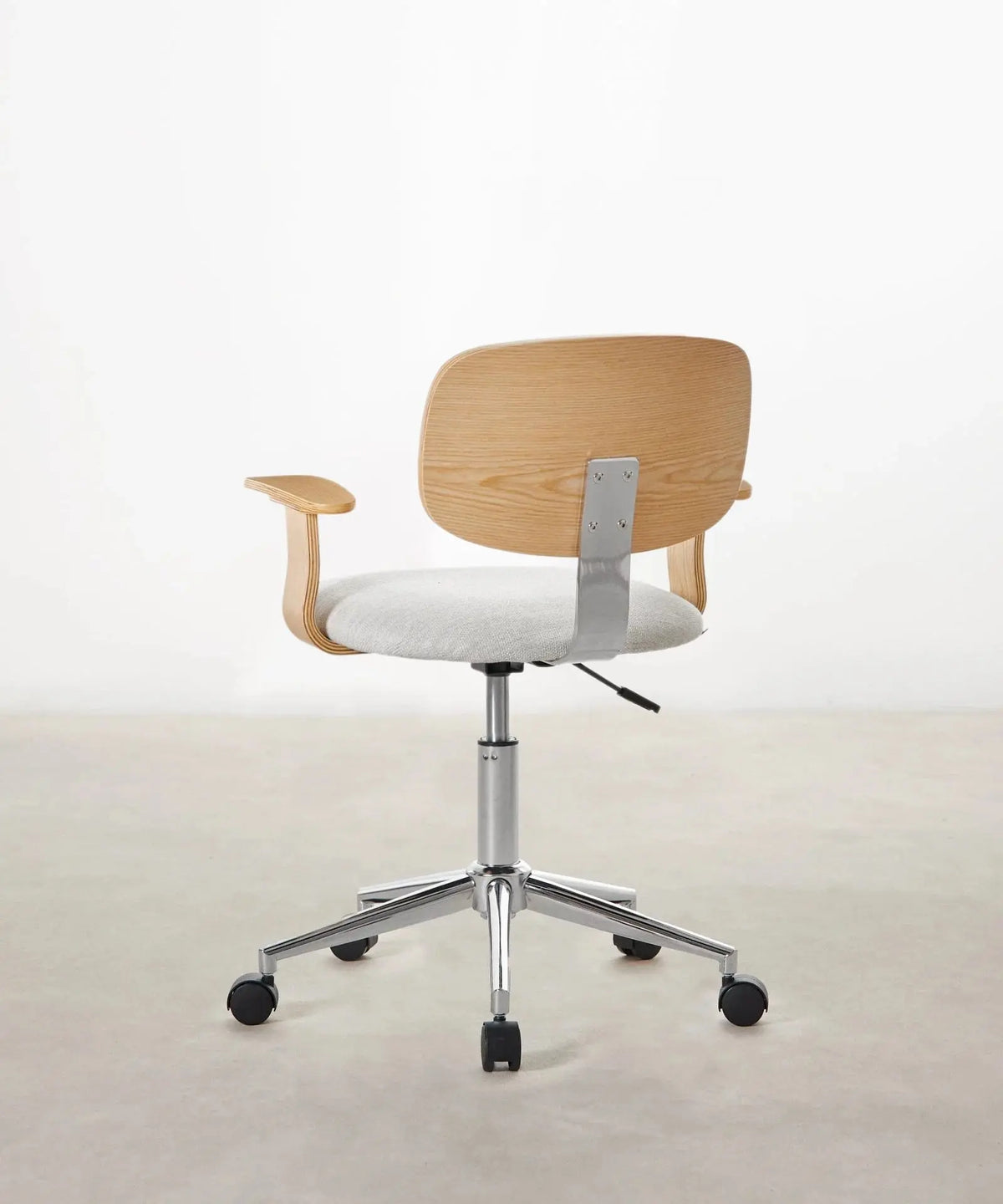 54899408830850 Silla de Escritorio de Madera y Tapizada Ajustable Morgan Sillas de Oficina Northdeco