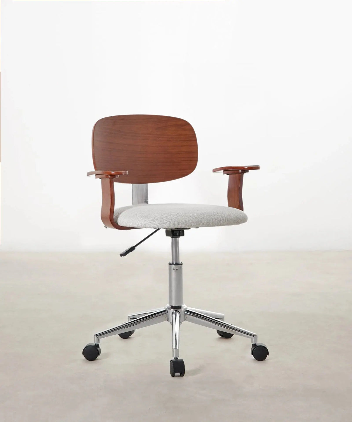 54899408863618 Silla de Escritorio de Madera y Tapizada Ajustable Morgan Sillas de Oficina Northdeco