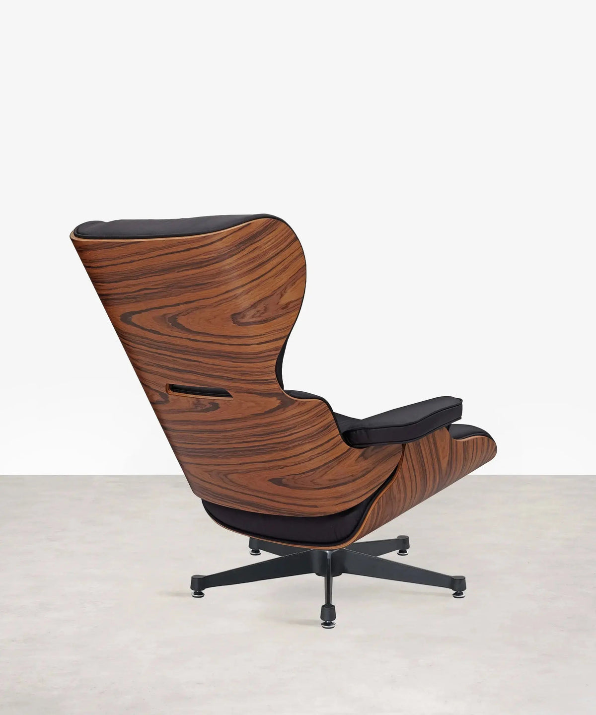 46764053299537 ND-1986 Sillón en Madera Tapizado en Piel Italiana con Reposapiés Sillones tapizados Northdeco Negro - Palisandro